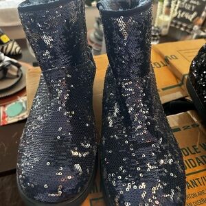 G by Guess Sequin Ankle Boots - Black